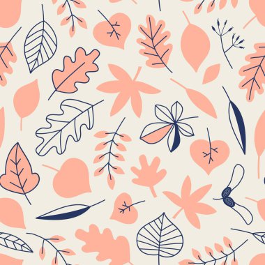 Sonbahar Orman Yaprakları dikişsiz vektör deseni