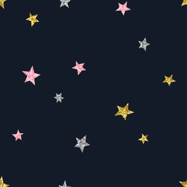 Brillantes estrellas patrón sin costura — Vector de stock