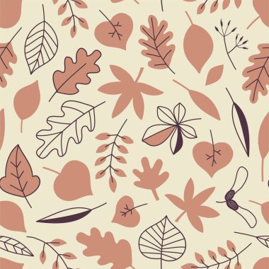 Sonbahar Orman Yaprakları dikişsiz vektör deseni
