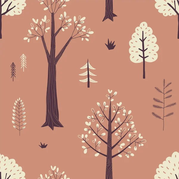 Modèle vectoriel sans couture de forêt d'automne — Image vectorielle