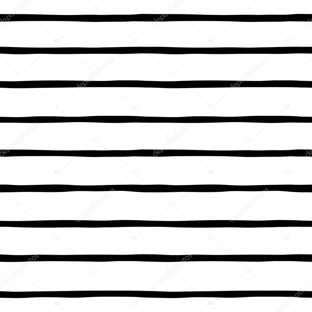 Horizontal stripes hand drawn vector seamless pattern
