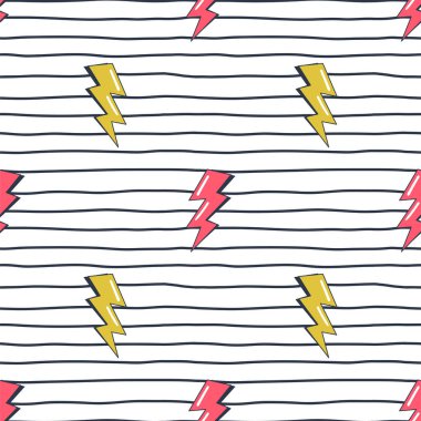 Şimşekler ve çizgiler pürüzsüz desen