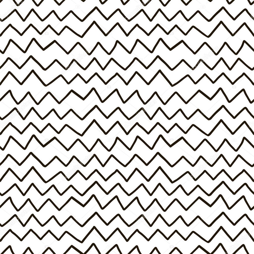 Scribble zigzag hand drawn seamless pattern