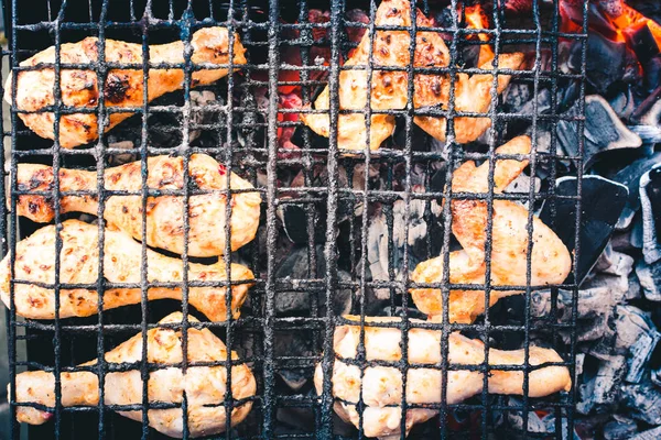 Shashlik Pollo Frito Parrilla — Foto de Stock