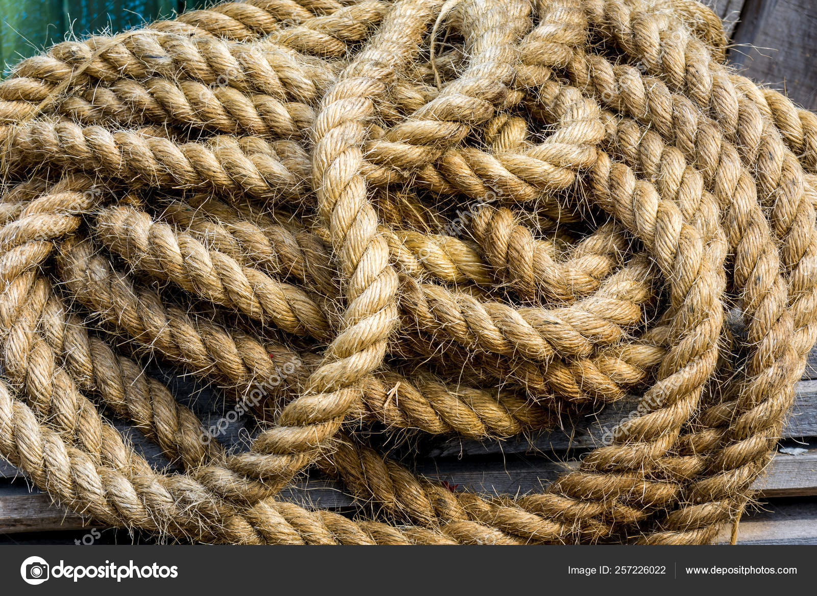 Thick Rope Tie Ship Dock — Stock Photo © Tagwaran #257226022