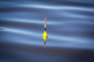 Güzel balıkçılık şamandıra gölde ve balık ısırık bekliyor.