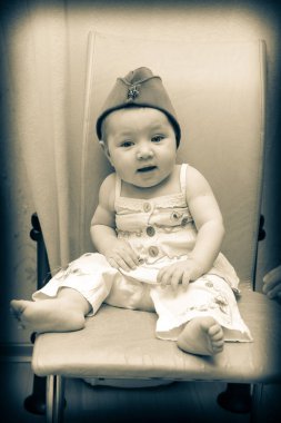 Zafer günü, bir çocuğun askeri portresi