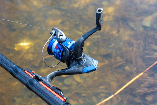 Bobina Telescopica Sulla Canna Pesca — Foto Stock