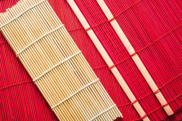 Special bamboo mat for table setting. — Stock Photo, Image