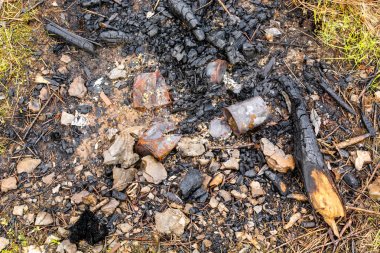 Yanmış ateşten çıkan kömür.