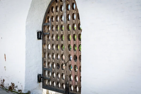 Bella porta di legno per il vecchio villaggio — Foto Stock