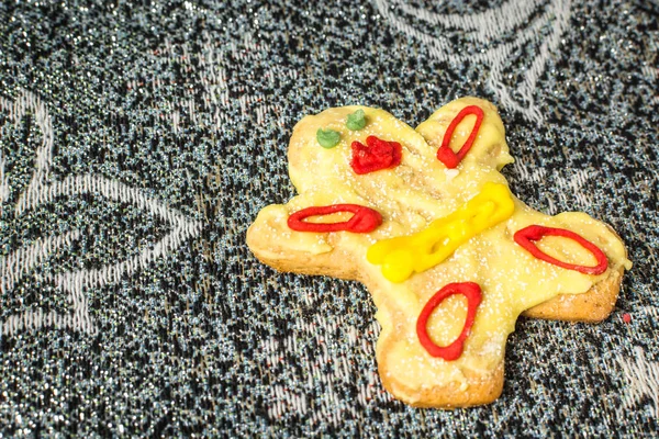 Biscoitos Artesanais Amarelos Mesa Férias — Fotografia de Stock