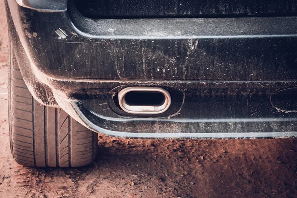 Silencieux Sur Pare Chocs Arrière Voiture — Photo