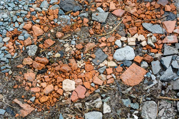 Pequenos Fragmentos Tijolos Vermelhos — Fotografia de Stock