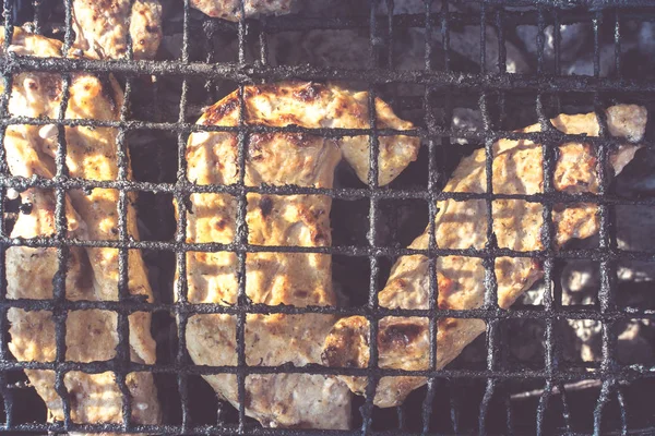 Shashlik Pollo Frito Parrilla — Foto de Stock