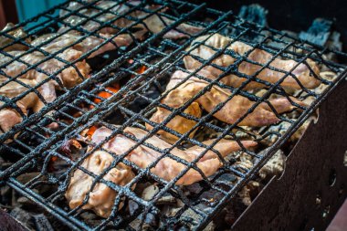 ızgarada kızartılmış tavuk shashlik