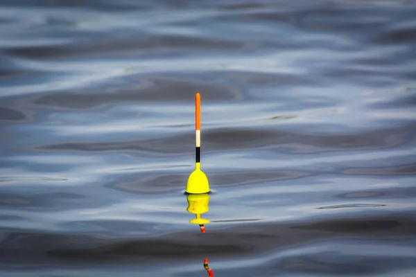 Hermoso Flotador Pesca Está Lago Espera Picadura Pescado — Foto de Stock