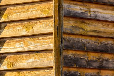 Ahşap evin açısı - arka plan.