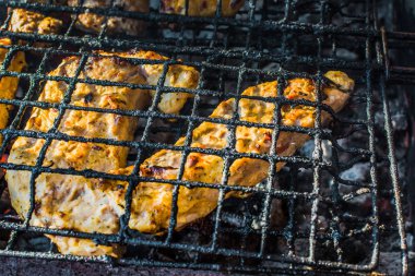 ızgarada kızartılmış tavuk shashlik