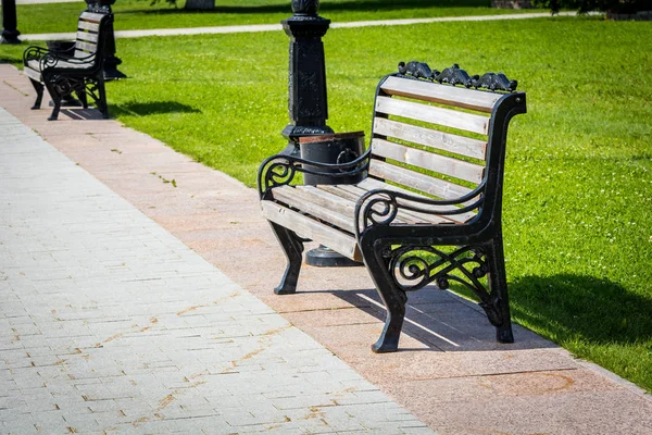 Wooden leisure bench — 스톡 사진