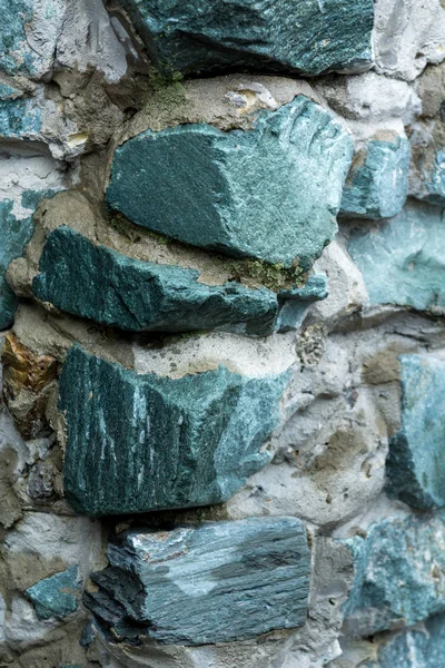 Nahaufnahme Der Grünen Steinmauer — Stockfoto