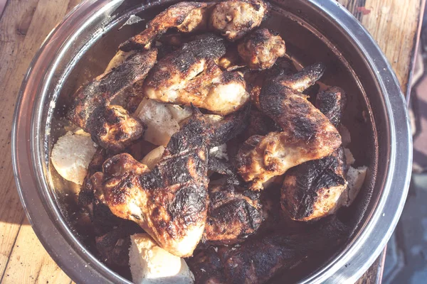 Ayam Panggang Kebab Dalam Panci — Stok Foto