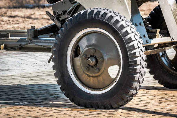 Roue Caoutchouc Vieux Canon Artillerie — Photo