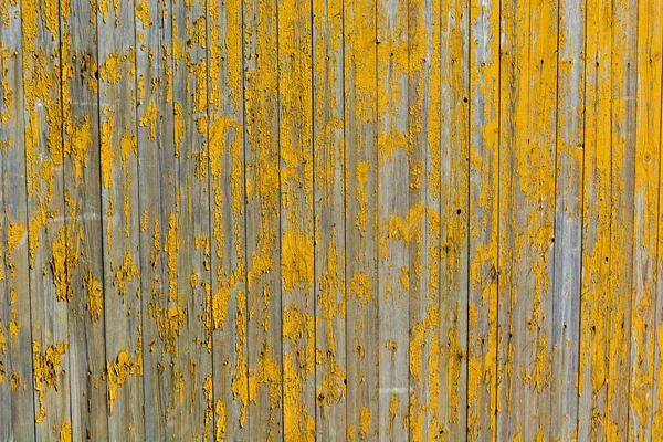 Žlutý Nátěr Dřevěné Plotové Pozadí — Stock fotografie