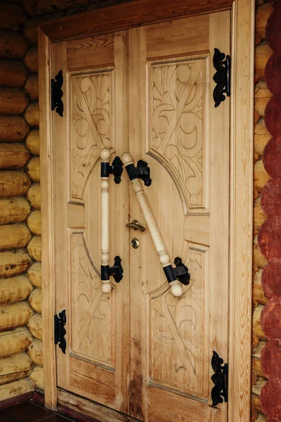 Belle Porte Legno Con Maniglie — Foto Stock