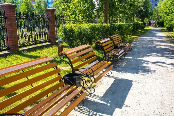 Wooden leisure bench — 스톡 사진