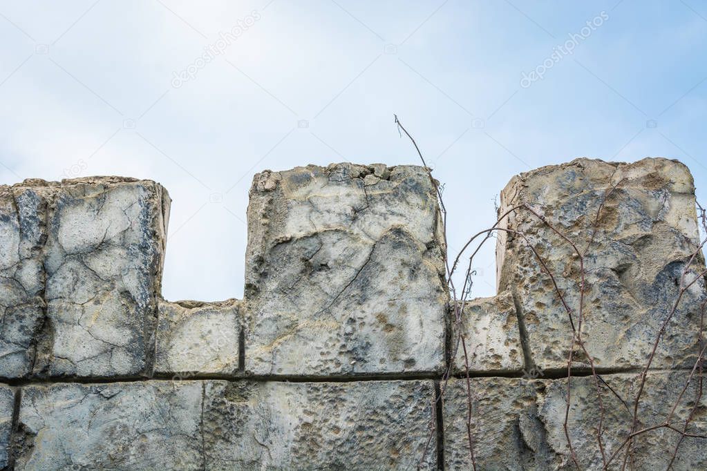 Old stone fence at daytime 
