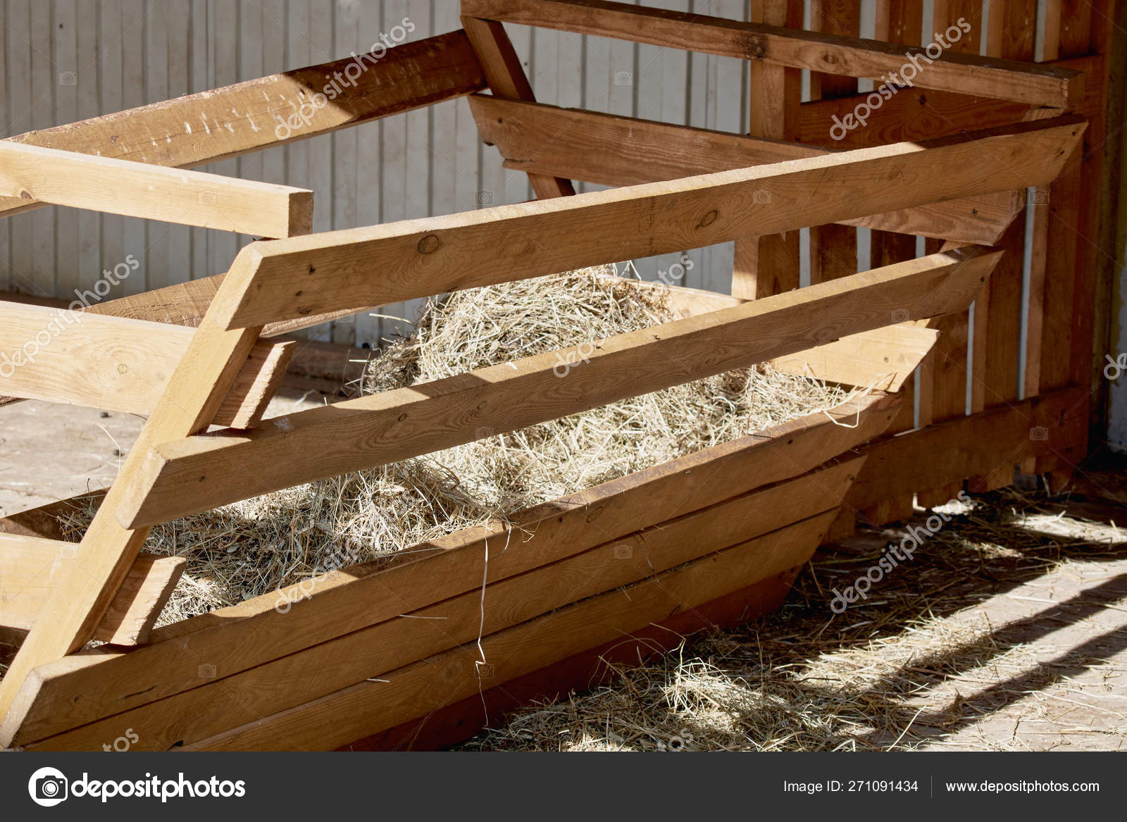 Stack Hay Feeder Horses Stock Photo C Tagwaran 271091434