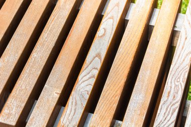 Wooden grill on the scam. The background