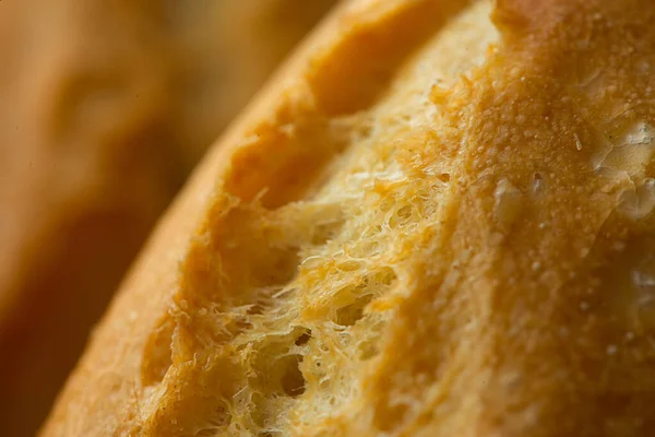 Texture Baguette Crosta Pane Fresco Cibo Sfondo Primo Piano Macro Foto Stock