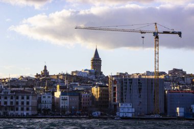 İstanbul, Eminönü/Türkiye-March. 29.2019: Galata Kulesi Istanbul, Cityscape, View için tarihi mimariden biridir