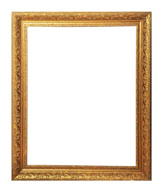 İzole Fotoğraf Çerçevesi, Altın Antik Fotoğraf Çerçevesi.