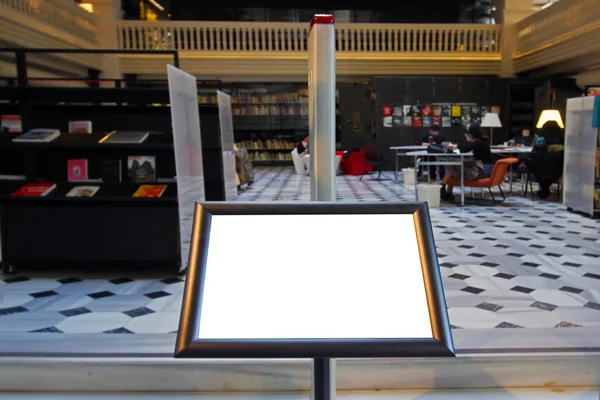 Boş tahta, Kütüphane Giriş Arka Plan, Reklam Paneli. Küçük Boş Tahta, Boş Çerçeve.