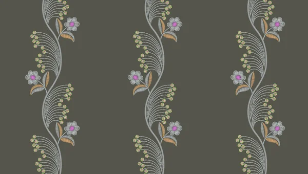 Seamless embroidery floral pattern — Stock Photo, Image