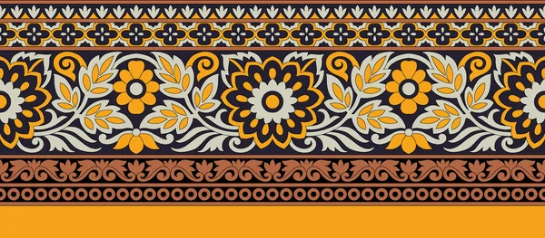 Seamless floral traditional Indian border — Stock Photo, Image