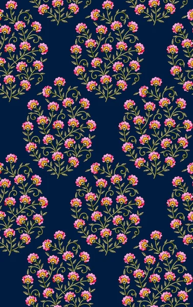 Patrón de flor de mughal sin costuras con fondo — Foto de Stock