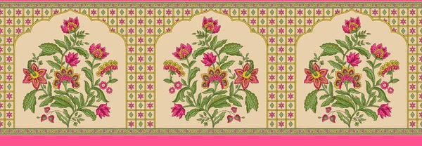 Ινδική Mughal περίγραμμα λουλουδιών — Φωτογραφία Αρχείου