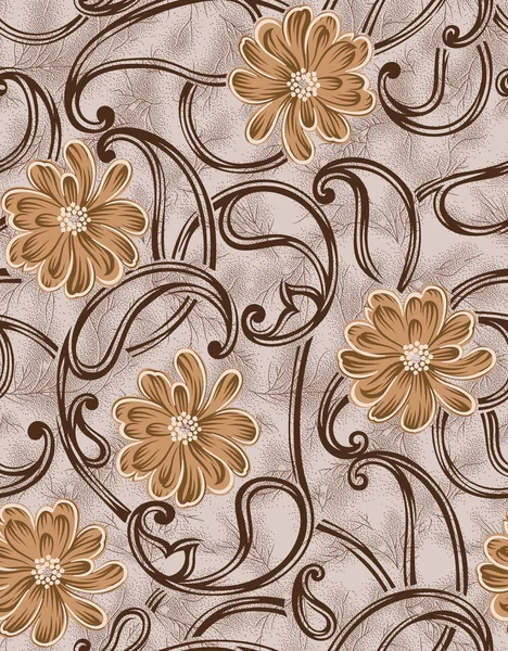 Sem costura vintage flor paisley com fundo textura — Fotografia de Stock