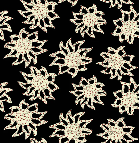 seamless abstract black and cream batik design