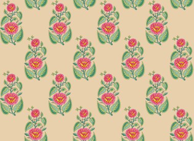 dikişsiz Hint babür çiçek motifi