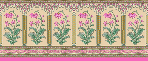 Indian mughal flower border — Stock Photo, Image