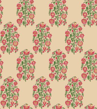 dikişsiz Hint babür çiçek motifi