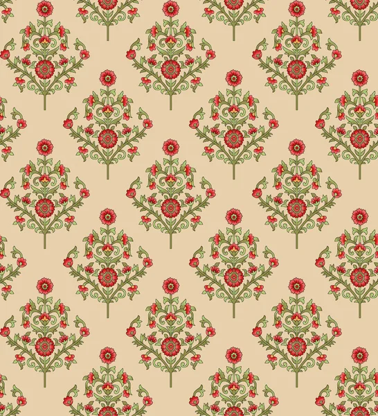 dikişsiz Hint babür çiçek motifi