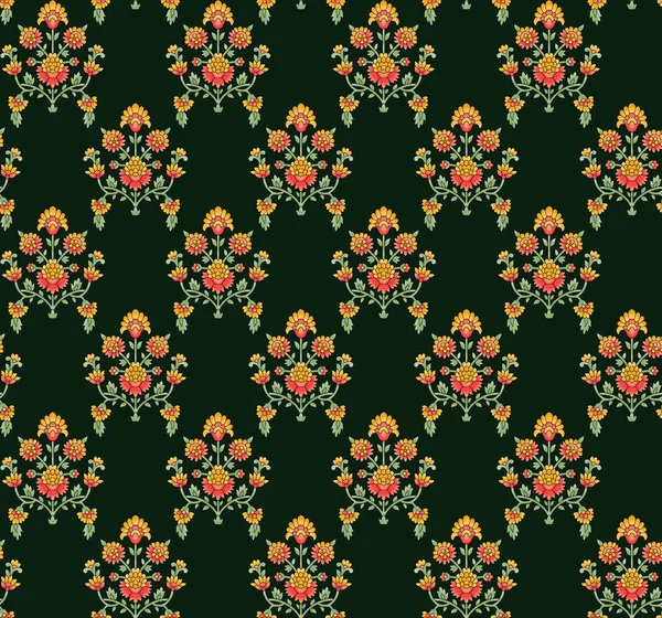 Безшовні індійські муголів квітка мотив — стокове фото