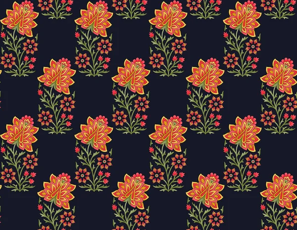 Seamless Indian mughal flower motif — Stock Photo, Image