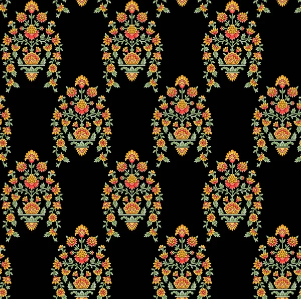 Dikişsiz Hint babür çiçek motifi — Stok fotoğraf